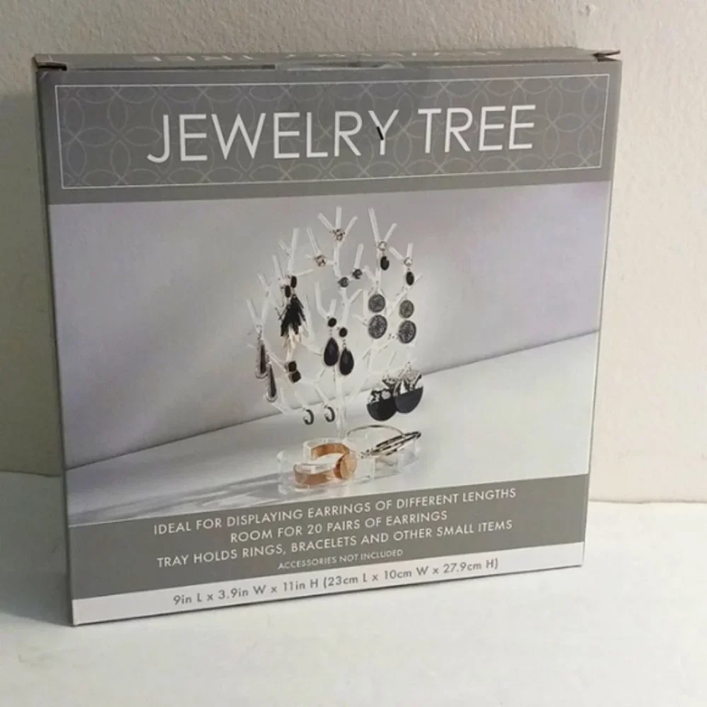 Jewelry Tree Tray Clear for rings, earrings, bracelets, necklaces & small items